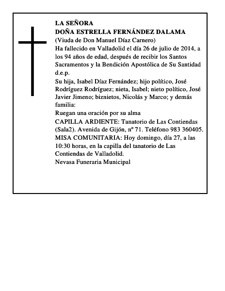 Doña Estrella Fernández Dalama