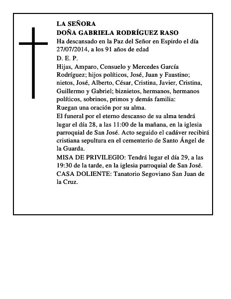 Doña Gabriela Rodríguez Raso