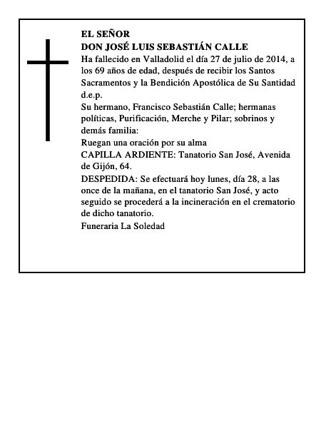 Don José Luis Sebastián Calle