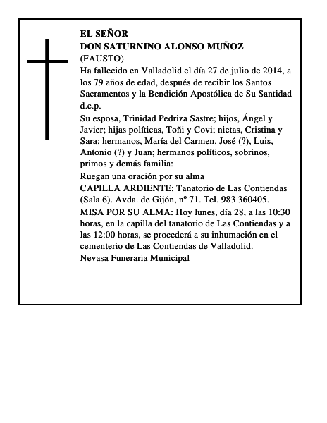 Don Saturnino Alonso Muñoz