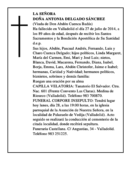 Doña Antonia Delgado Sánchez