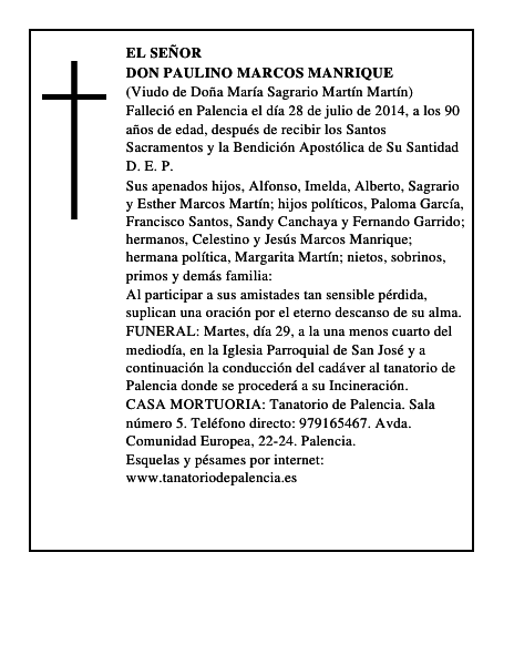 Don Paulino Marcos Manrique