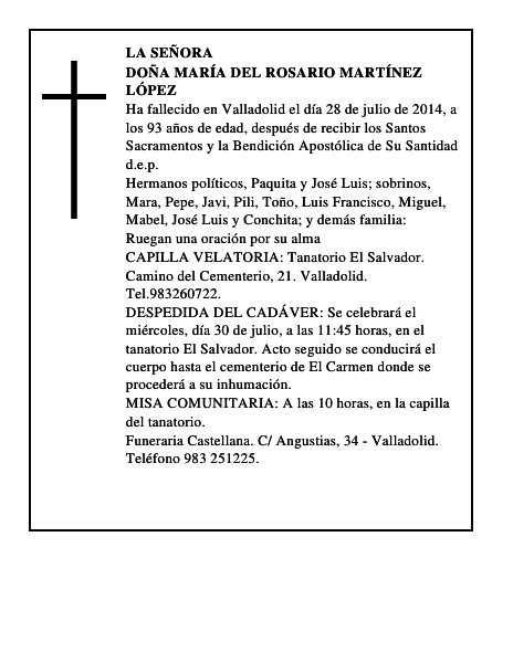Doña María del Rosario Martínez López