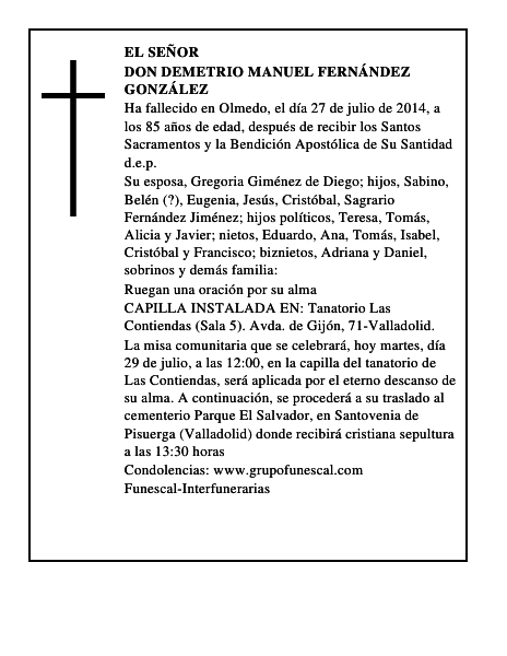 Don Demetrio Manuel Fernández González