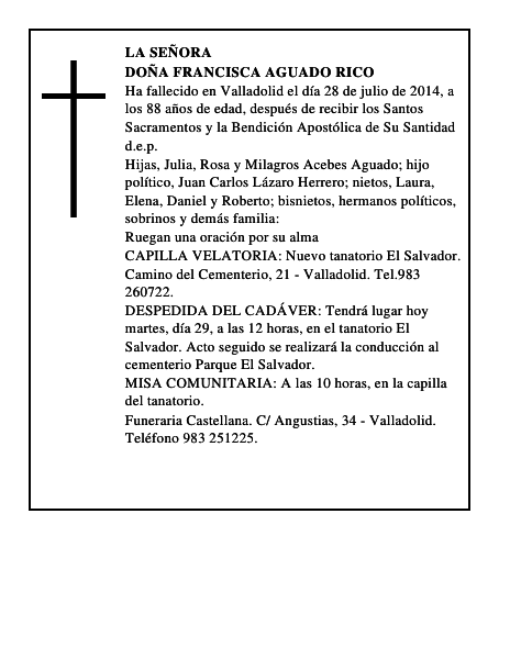 Doña Francisca Aguado Rico