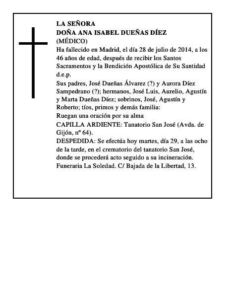 Doña Ana Isabel Dueñas Díez