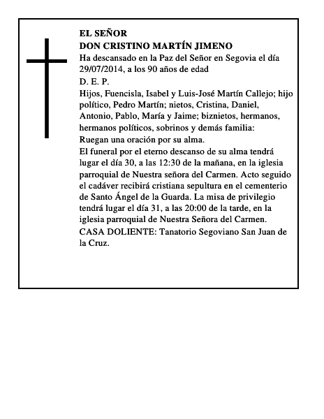 Don Cristino Martín Jimeno