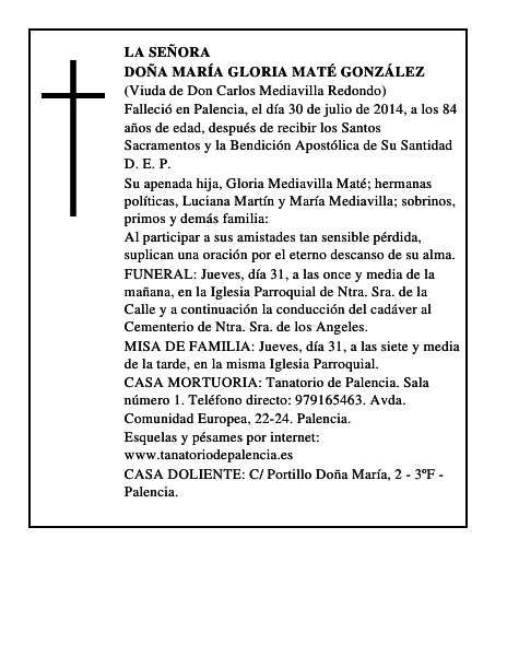 Doña María Gloria Maté González