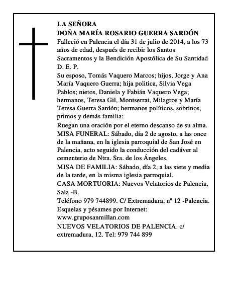 Doña María Rosario Guerra Sardón