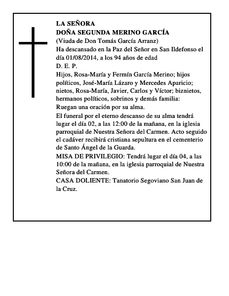 Doña Segunda Merino García