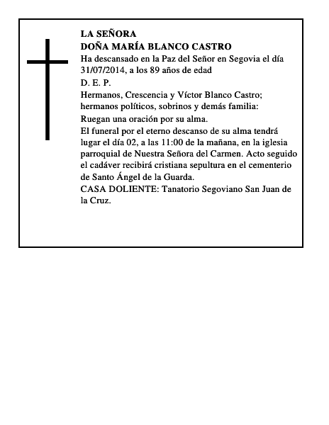 Doña María Blanco Castro