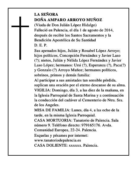 Doña Amparo Arroyo Muñoz