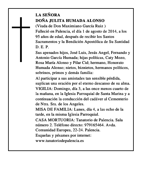 Doña Julita Humada Alonso