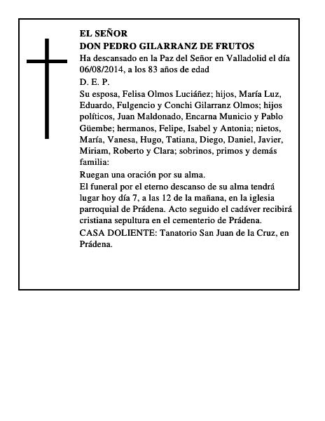 Don Pedro Gilarranz de Frutos