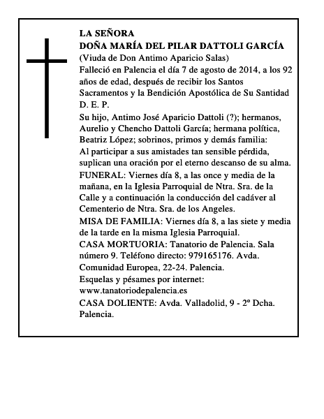 Doña María del Pilar Dattoli García