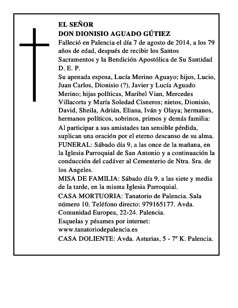 Don Dionisio Aguado Gútiez