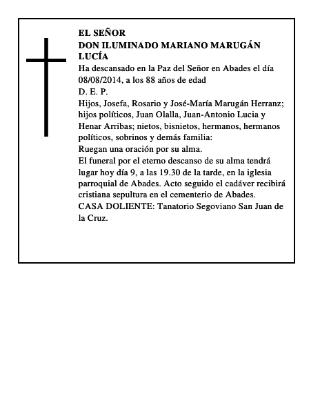 Don Iluminado Mariano Marugán Lucía
