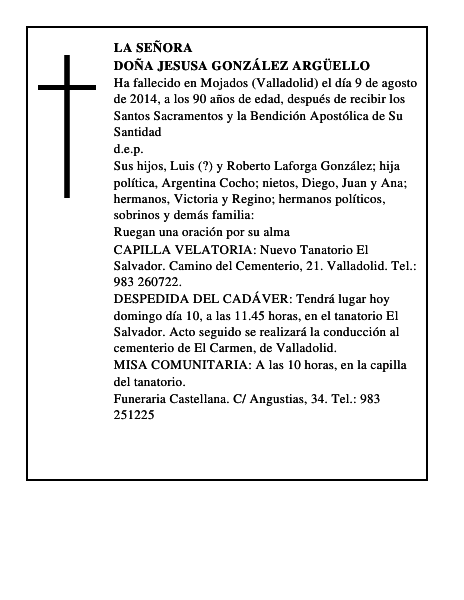 Doña Jesusa González Argüello