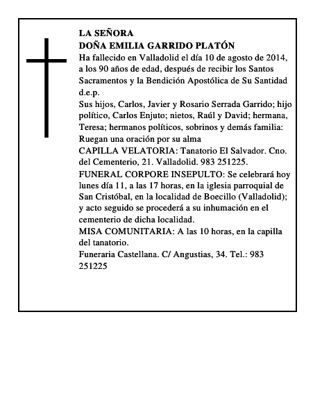 Doña Emilia Garrido Platón