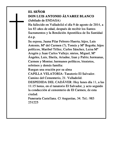 Don Luis Antonio Álvarez Blanco