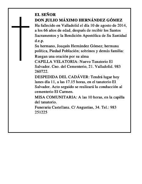 Don Julio Máximo Hernández Gómez