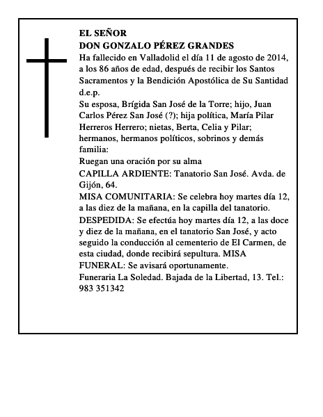 Don Gonzalo Pérez Grandes