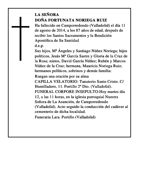 Doña Fortunata Noriega Ruiz