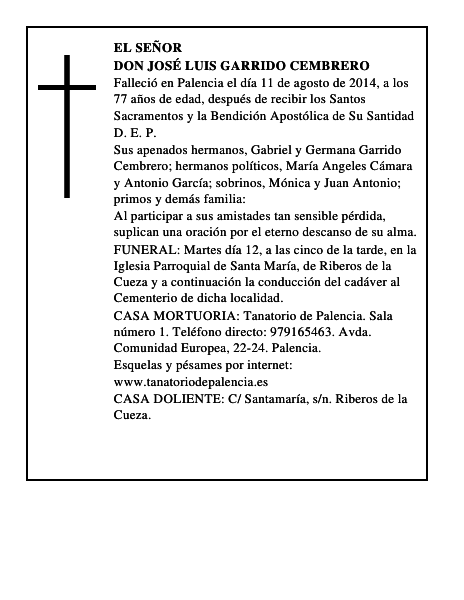 Don José Luis Garrido Cembrero