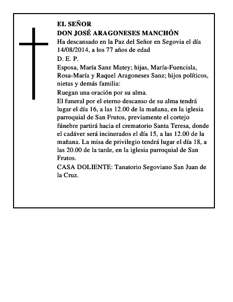 Don José Aragoneses Manchón