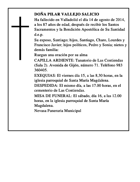 Doña Pilar Vallejo Salicio