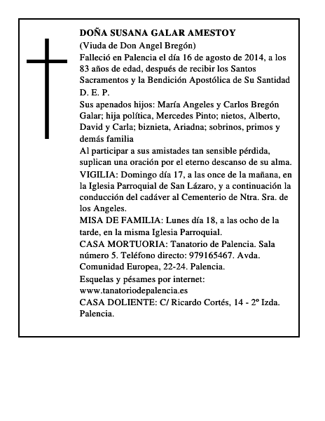 Doña Susana Galar Amestoy