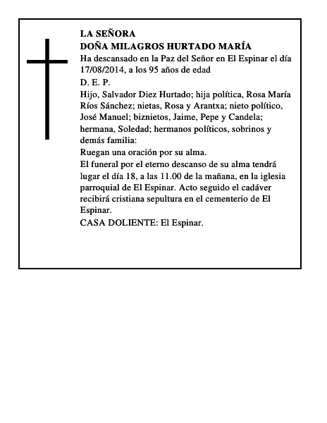 Doña Milagros Hurtado María