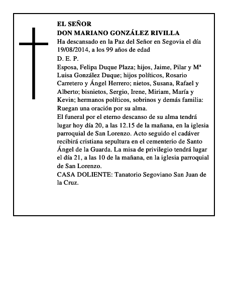 Don Mariano González Rivilla