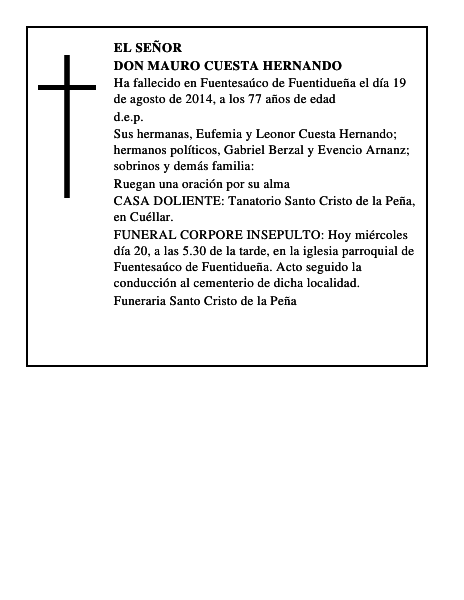 Don Mauro Cuesta Hernando