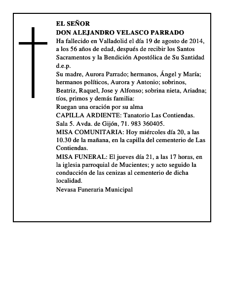 Don Alejandro Velasco Parrado