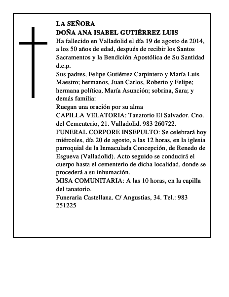Doña Ana Isabel Gutiérrez Luis
