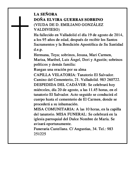 Doña Elvira Guerras Sobrino