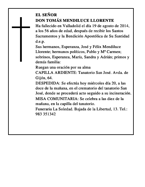 Don Tomás Mendiluce Llorente