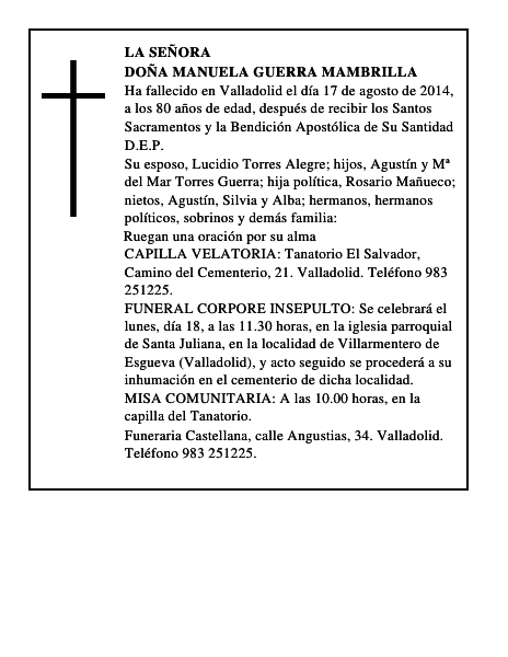 Doña Manuela Guerra Mambrilla