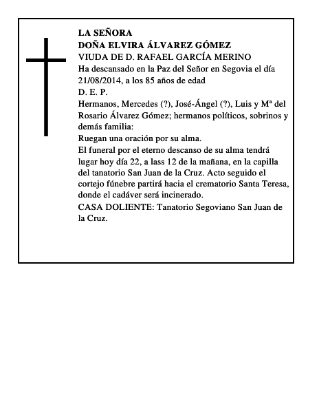 Doña Elvira Álvarez Gómez