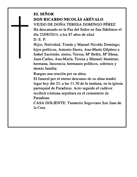 Don Ricardo Nicolás Arévalo
