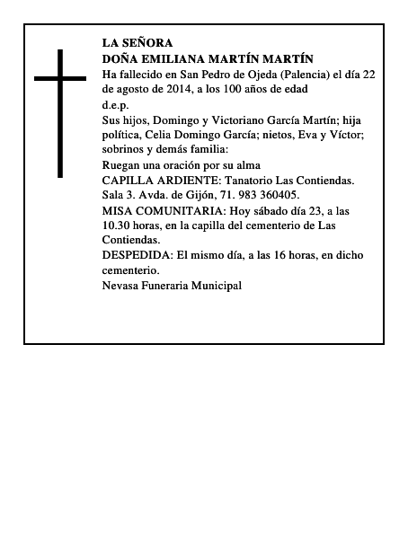 Doña Emiliana Martín Martín