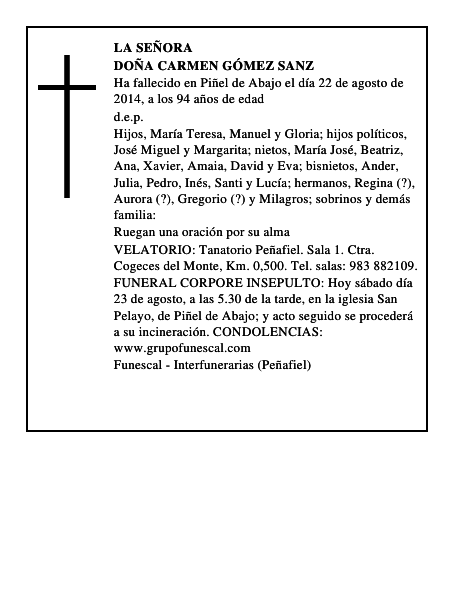 Doña Carmen Gómez Sanz
