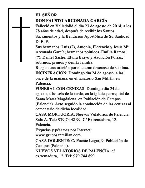 Don Fausto Arconada García