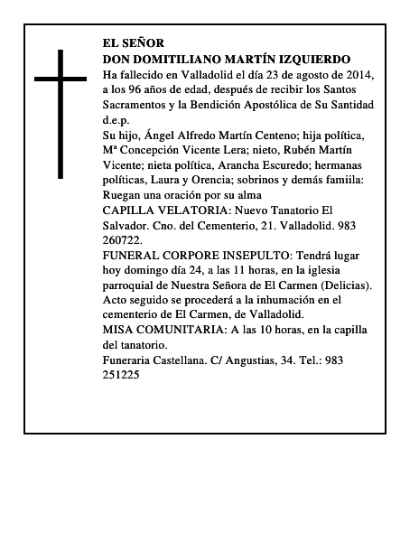 Don Domitiliano Martín Izquierdo