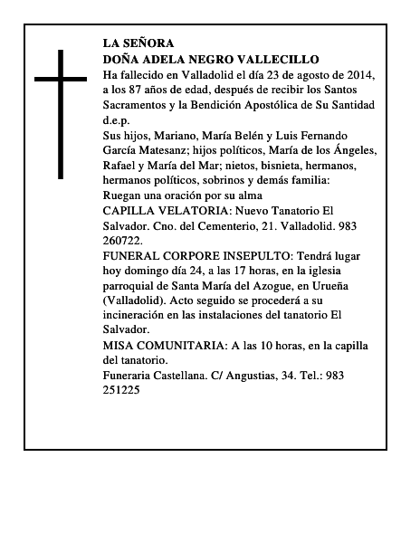 Doña Adela Negro Vallecillo