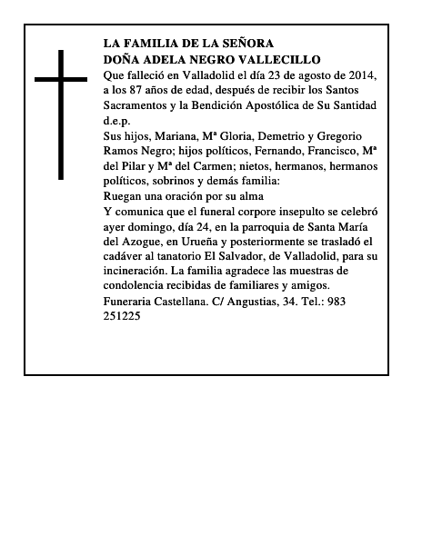 Doña Adela Negro Vallecillo