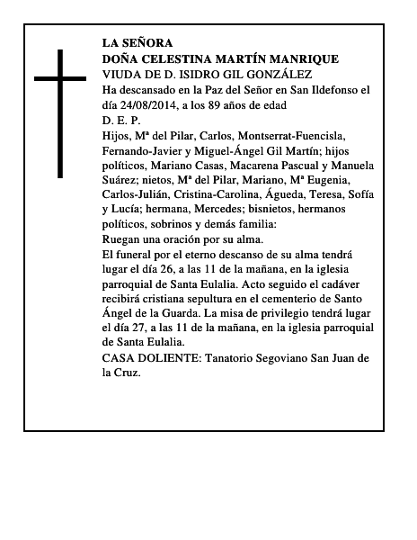 Doña Celestina Martín Manrique