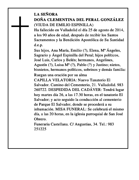 Doña Clementina del Peral González
