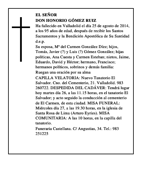 Don Honorio Gómez Ruiz